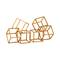 Mind Reader Decorative Geometric Cube Bookends, Modern Book Holders, Office Decor, Metal, Set of 2, Gold